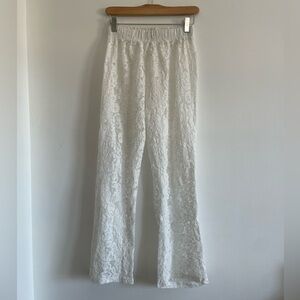 NWOT White Lace Elastic Waist Pant